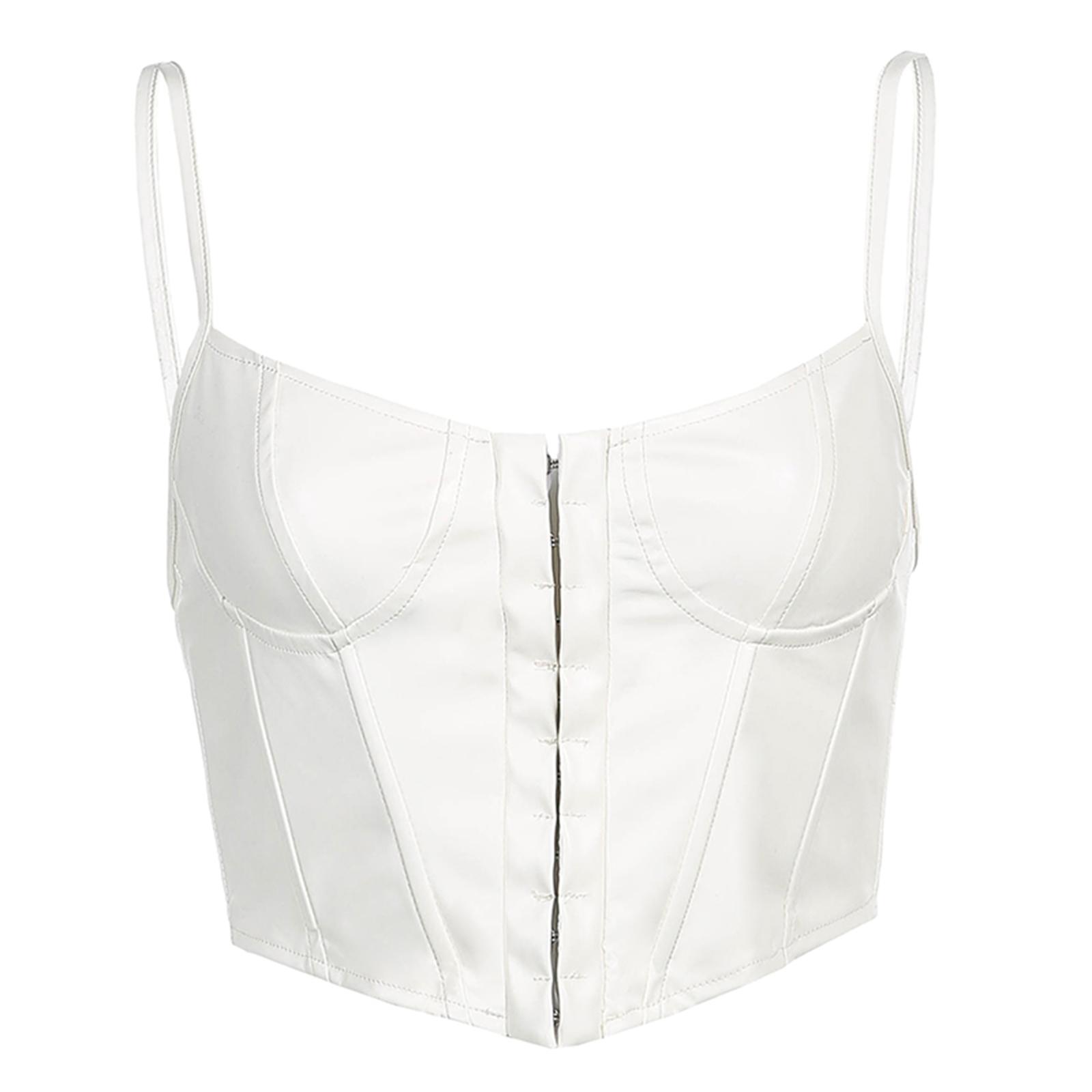 

Женский корсет, сексуальный топ-бюстье с глубоким вырезом на бретелях для отпуска, свиданий, вечеринок, путешествий, фотографий S белый