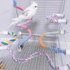 Sturdy Colored Cotton Parrot Pole Flexible Bird Cotton Rope Swing Thick Bird Bite Toy  Cage