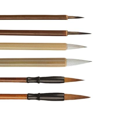 Traditional Chinese Calligraphy Brush Wood Handle Sumi Writing Brush for Landscape Painting Antithetical Couplet Writing