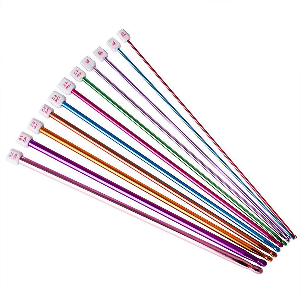 11pcs Multicolor Aluminum Crochet Hooks Easily Identify Crochet Hooks Stitch Markers Gift for Friends Family Members