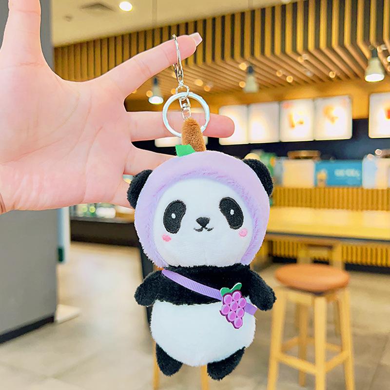 

Милые плюшевые игрушки панды-фрукты, мультяшные подвески для школьных сумок, куклы, автоматы с призами, фигурки кукол, подвесные украшения Grape