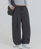 PIANER Nylon One-Pleat String Pants (Charcoal)