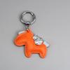 Instant Wealth Leather Keychain with Cartoon Pony Pendant for Couples – Trendy Bag and Car Accessory