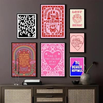 Abstract Feminist Color Letter Art Woman Good Poster Kraft Paper Prints Vintage Home Room Cafe Bar Art Wall Decor Painting