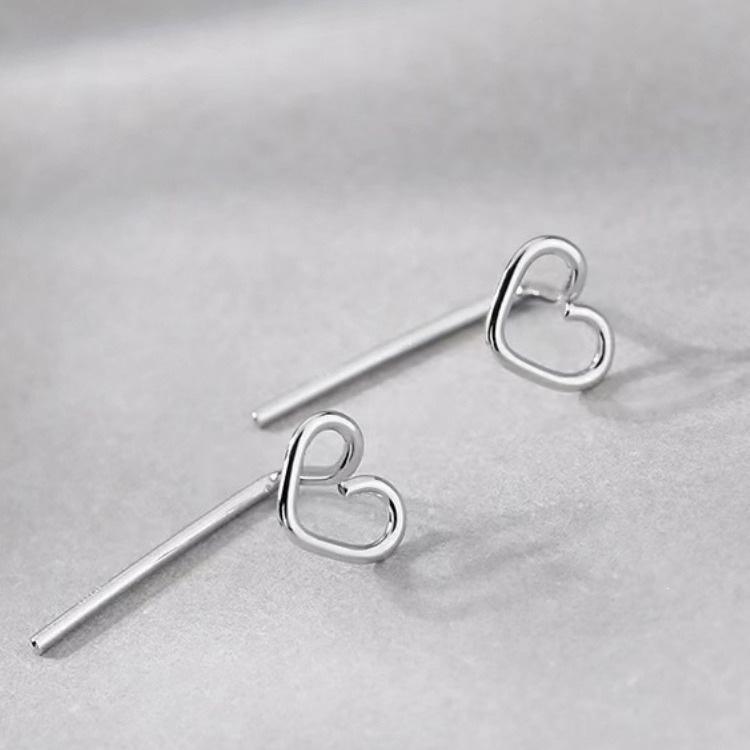 925 Sterling Silver Heart Stud Earrings - New 2022 Summer Style for Women