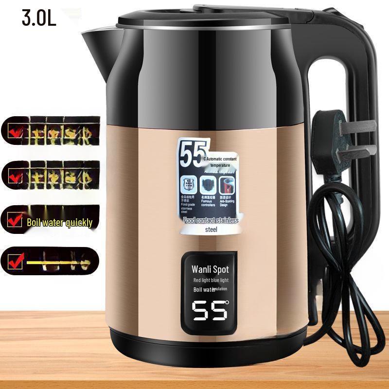 Durable Thickened Stainless Steel Electric Kettle, Large Capacity, Fast Boiling, Automatic Power-Off, Constant Temperature Control.