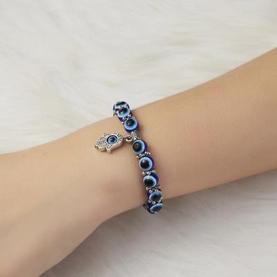 2021 Charm Blue Evil Eye Glücksarmband Glasperlen Armreif Frauen Männer Schmuck Geschenk