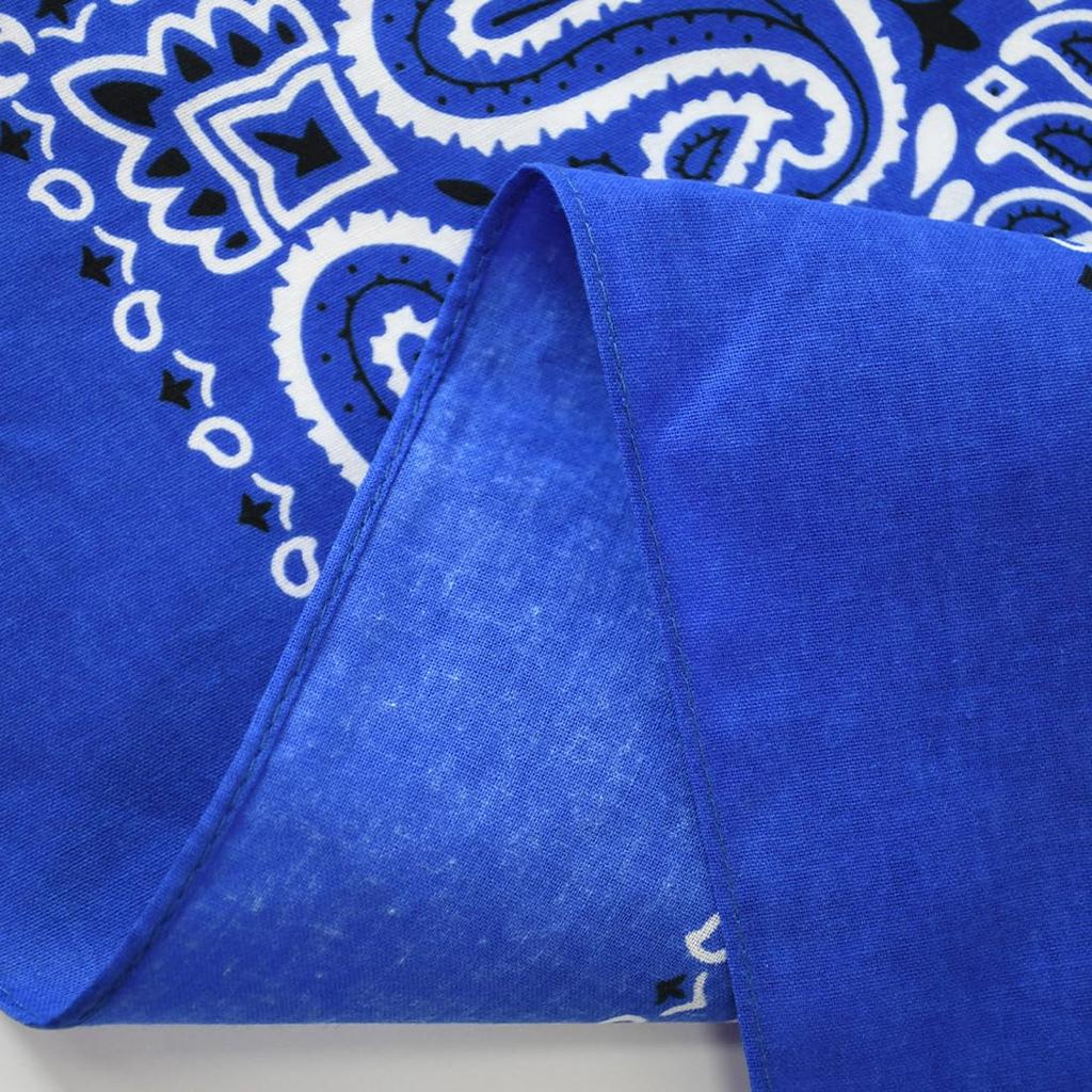 Trifong bandana blue paisley adult bandana handkerchief stylish 100% cotton cashew pattern unisex men's 55cm x 55cm blue