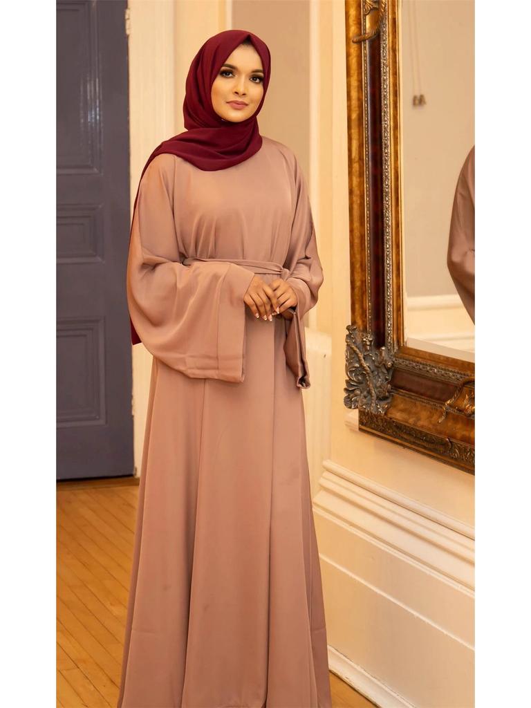 Loriya LR363 Plus Size Solid Color Long Robe Dress for Middle East & Turkey