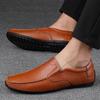 Fashion Business Leather Shoes Casual Luxury Brand Leather Shoes Breathable High-Quality Soft Sole British Style Loafers Driving Shoes