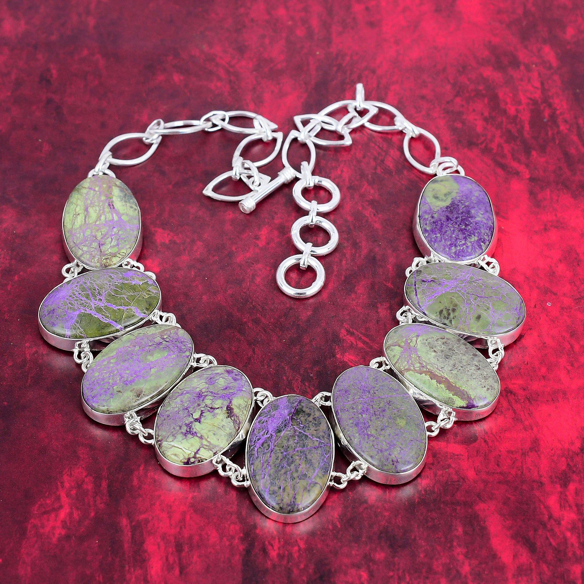 

Ожерелье ручной работы из драгоценного камня Purpurite, ожерелье из стерлингового серебра 925 пробы, антикварные ювелирные изделия, регулируемое ожерелье-цепочка, подарок на помолвку Adjustable with 18 inches фиолетовый