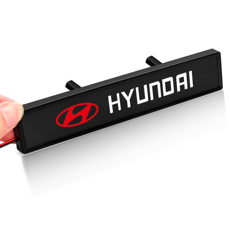 1Pcs Car Front Grille Badge Head Grill Emblem LED Light For Hyundai Fe Sonata Solaris Azera Creta I30 IX25 IX35