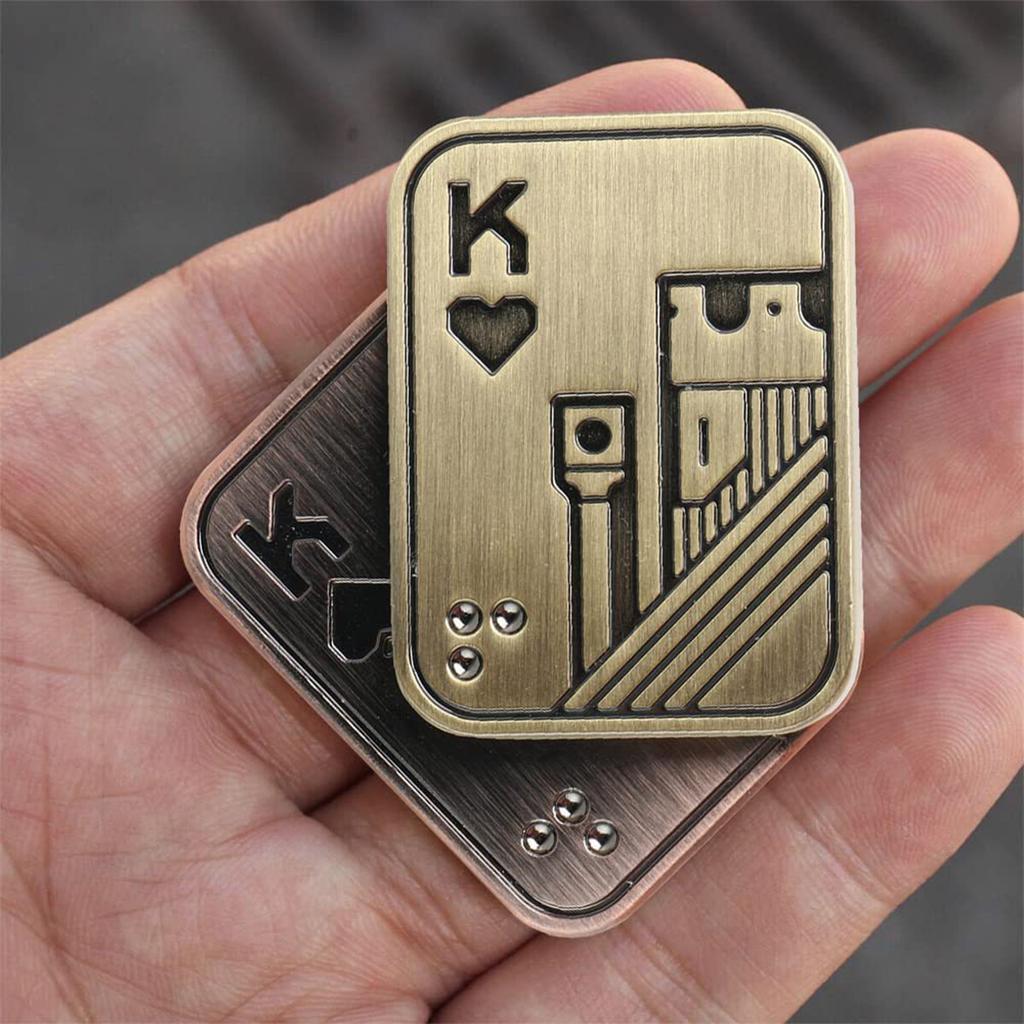 Poker Push Card Portable Magnetic Metal Poker Slider Toy for Home School Office Outdoor AA