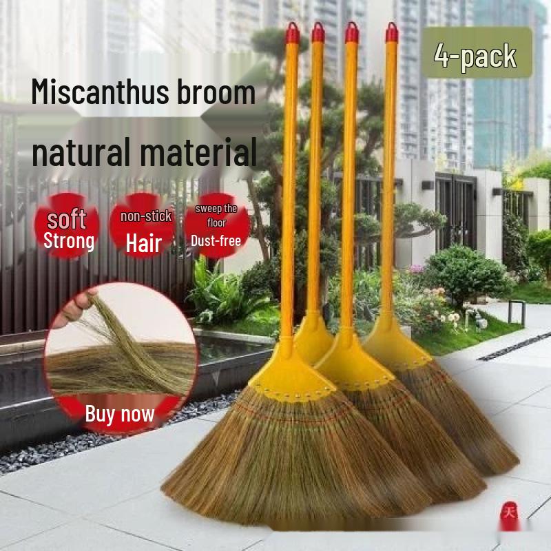 Old-Fashioned Sorghum Stalk Broom: Soft Bristles, Non-Stick Hair, Ideal for Home & Courtyard Sweeping