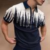 Herren Sommer Retro Muster Kurzarm Poloshirt, Lässiges Tägliches Baumwoll Poloshirt, Heißes Mode Streetwear Oberteil