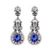 Blue Rhinestone Fashion Jewellery Luxury Glitter Earrings Elegant Ornaments