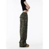 Black of Exit American Retro Camouflage Pocket Cargo Pants Unisex Loose Wide-Leg Slimming Casual Pants Trendy