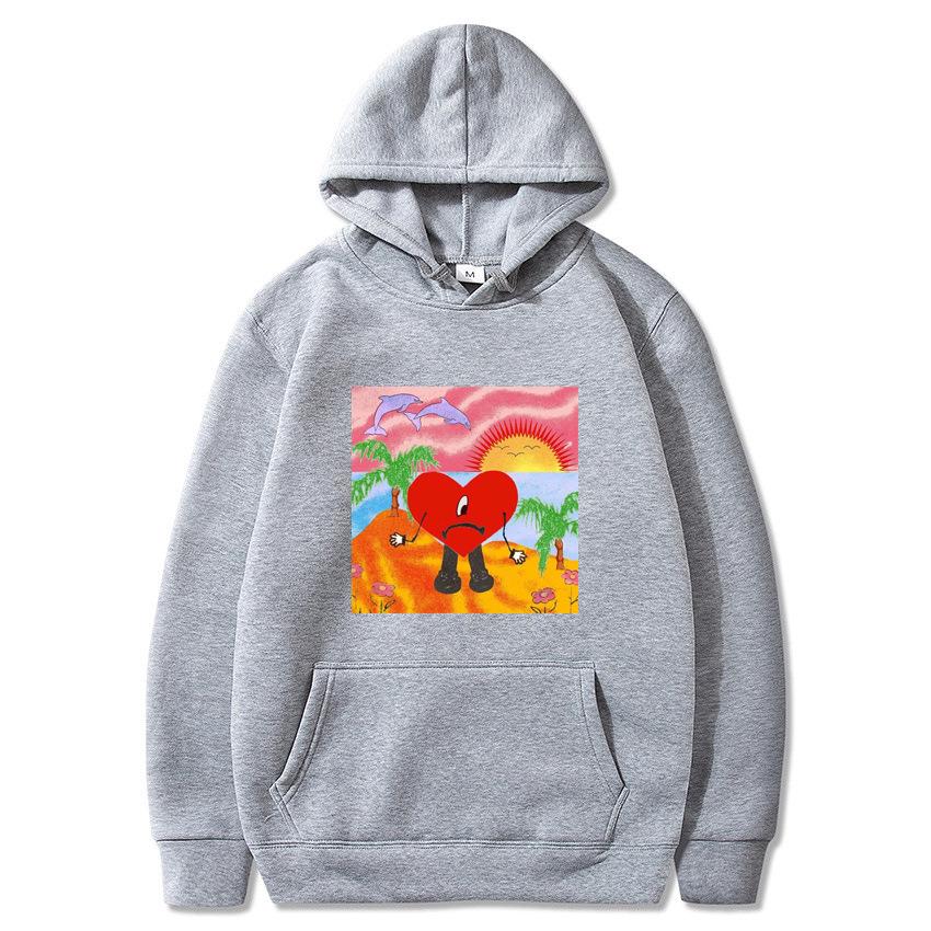 Bad Bunny 'A Summer Without You' Hoodie - Unisex Couple Heart Sweatshirt