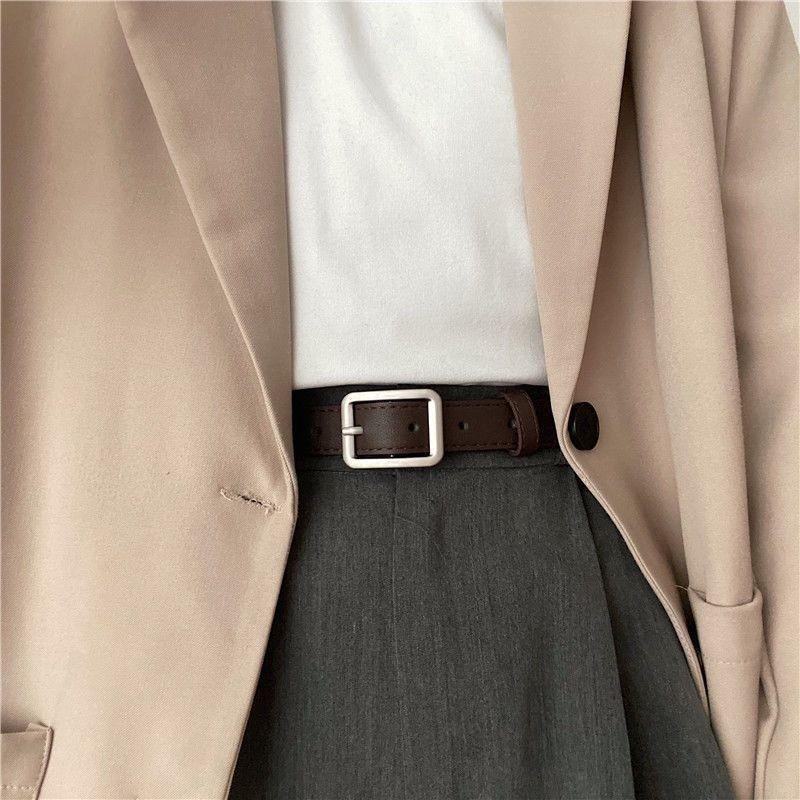 Fashionable Women s And Men s Versatile 2024 Black Decorative Denim Belt With Modern Design Coffee