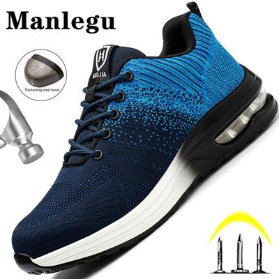 Nuevos zapatos de seguridad con cojín de aire, zapatillas de trabajo para hombres y mujeres, zapatos con punta de acero, zapatos de trabajo deportivos a prueba de pinchazos, botas de seguridad indestructibles para hombres, zapatos de trabajo