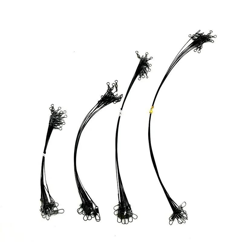 10 Pcs Anti-bite Fly Leash Fishing Lead Line Suitable Outdoor Fishing Rope Tools Stainless Steel Rolling Swivels Fishes Lines