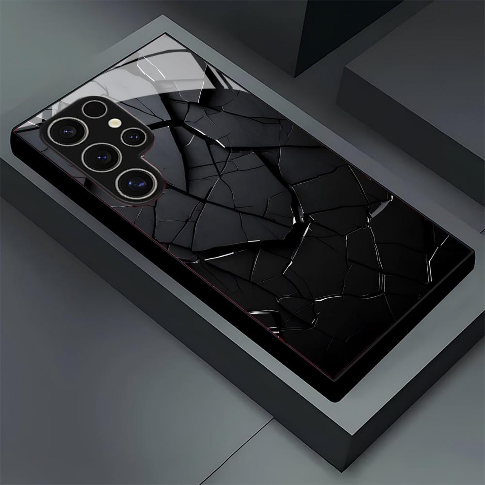 Lava texture pattern  glass Phone Case For Samsung Galaxy S26 S25 S24 S22 S23 Ultra S21 S20 Plus 5G Non-Slip Full Cover