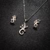 Stainless Steel Lizard Gecko Jewelry Set: Earrings & Necklace
