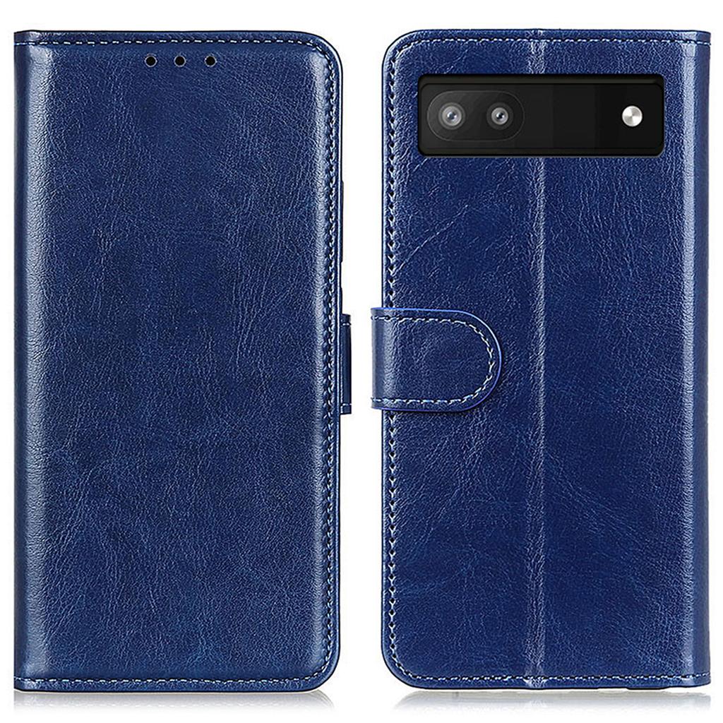For Google Pixel 7a Wallet Stand Phone Leather Case Crazy Horse Texture Smartphone Cover