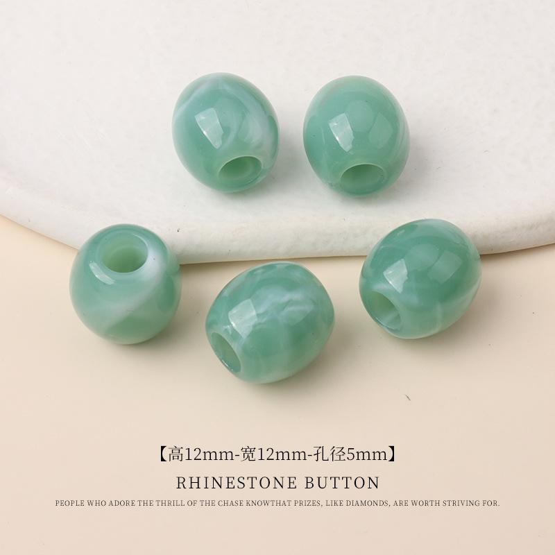 5 ks Akrylové Dvoubarevné Korálky do Kbelíku s Velkým Otvorem Ručně Vyráběné Korálkové Šperky Korálky Plavky Sukně Tkaničky do Bot Dekorativní Kulatá Korálková Spona