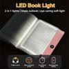 LED-Buchleuchte, Dimmbare LED-Leselampe 3 Farben Flache Buchlampe zum Lesen, Wiederaufladbare Vollseitenlicht, Lesezeichen-Licht