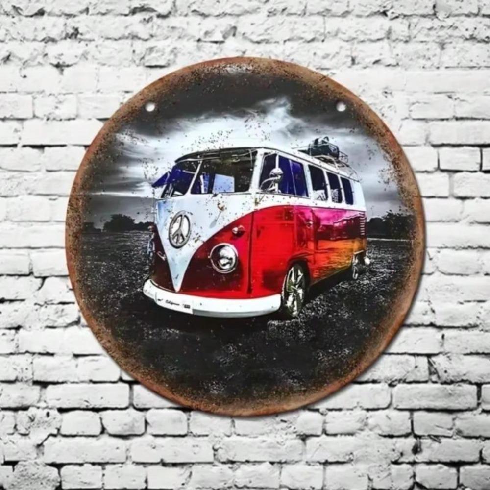 Vintage Wohnmobil Metallschild Outdoor Wandkunst Vorgebohrt Hängende Dekoration