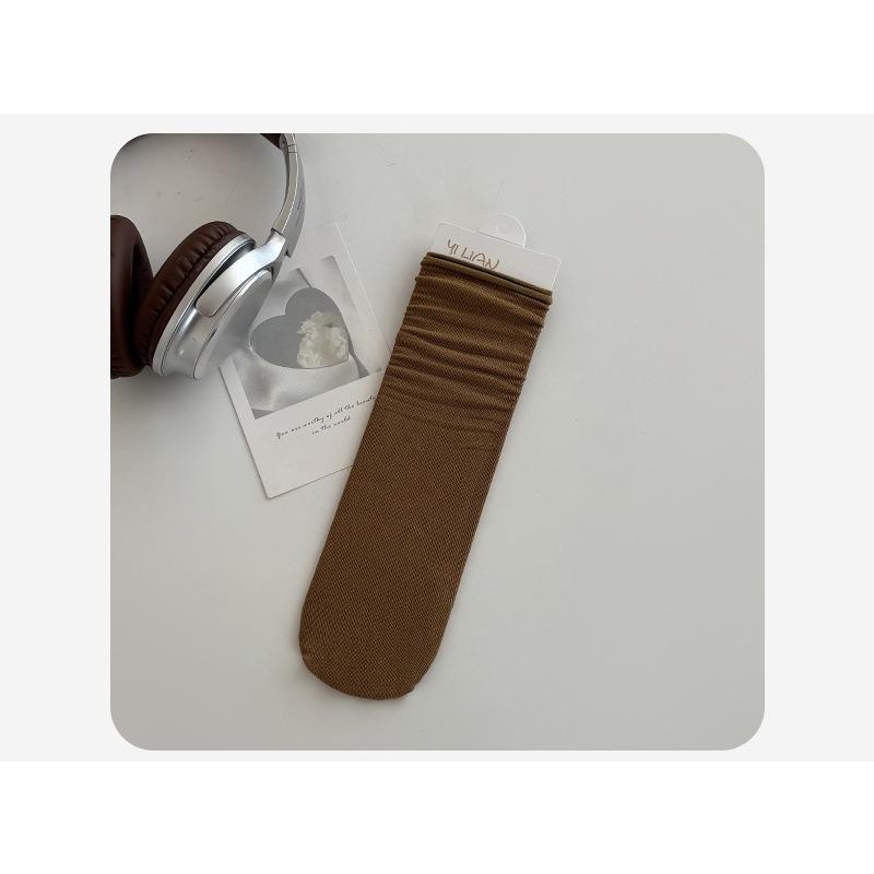 Pure Cotton Women's Summer Thin Pile Socks Solid Color Mid-calf Socks Oxygen Cotton Postpartum Socks Women's Long Socks
