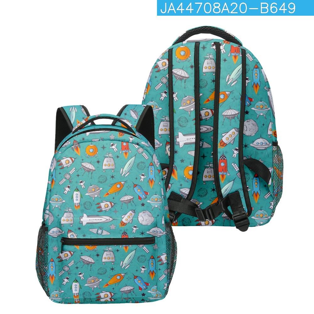 

Kpop Youthful School Bags Unisex Space Rocket Spacecraft Travel Bags 3D Print Oxford Waterproof Notebook Shoulder Backpacks чистий