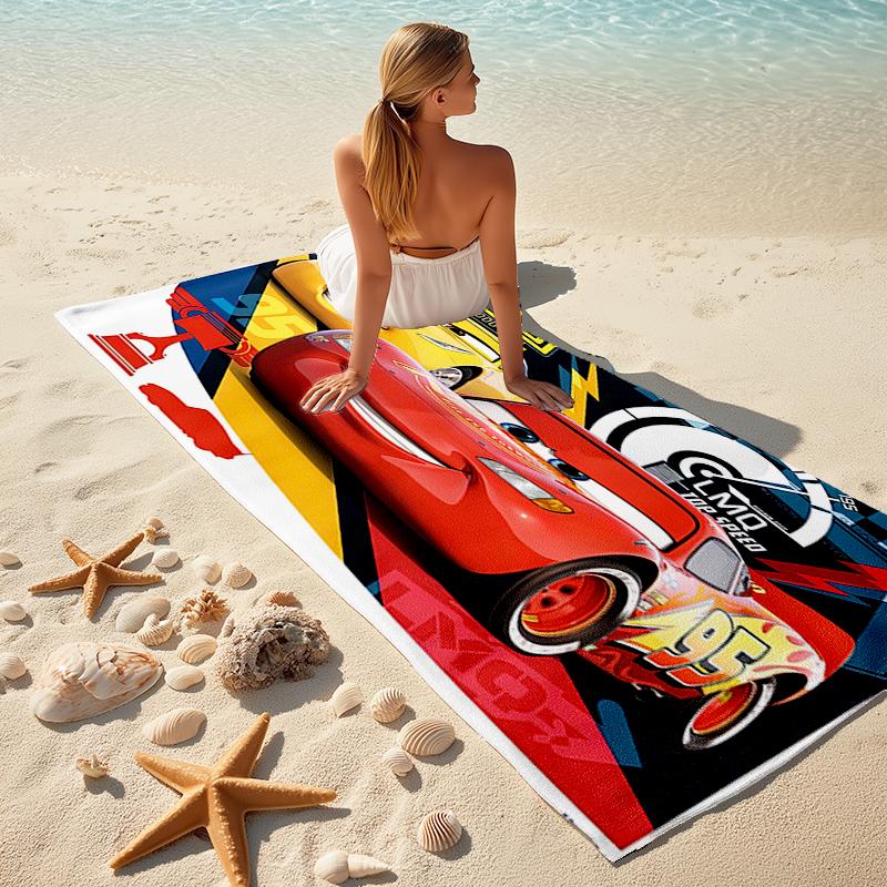 Lightning McQueen Beach Towel Outdoor Camping Beach Towel for Vacation Swim Outdoor Pool Absorbent Bath Towel
