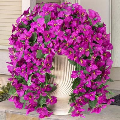 Fleur de Bougainvillier Artificielle Yousheng Bougainvillier Suspendu Factice pour l'Extérieur Longues Lianes Tombantes Fleur Artificielle pour Porte d'Entrée Porche Jardinière Urne Patio