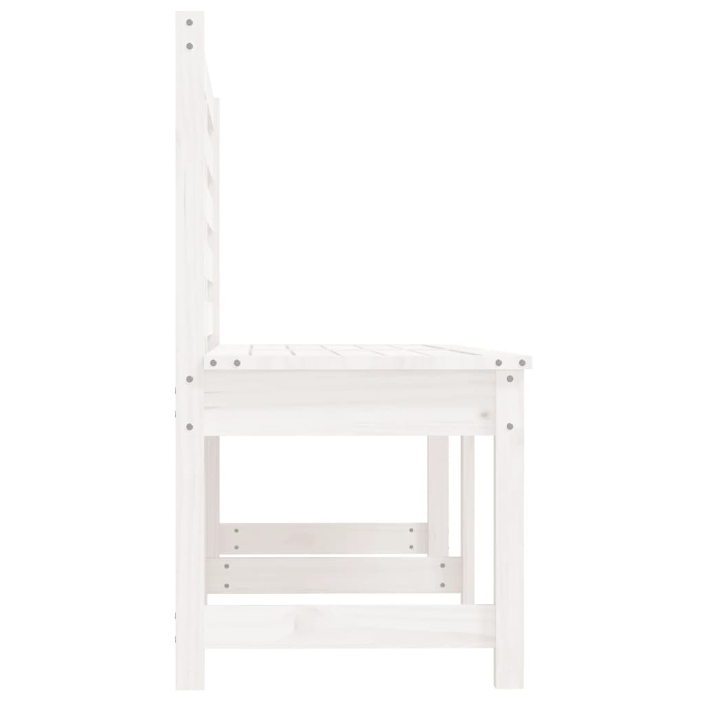 Vidaxl Garden Bench, White, 157.5 Cm, Solid Pine Wood