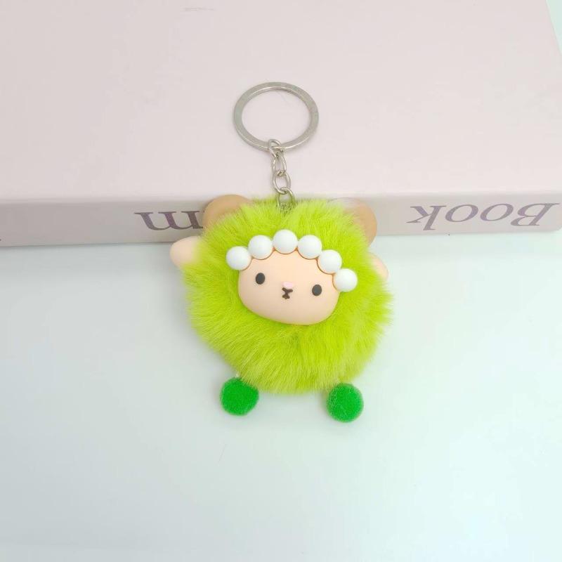 Creative plush cartoon sheep fur ball plush keychain pendant doll doll school bag pendant
