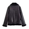 European and American style, new women's clothing, fashionable locomotive fur integrated jacket, two-color leather jacket
