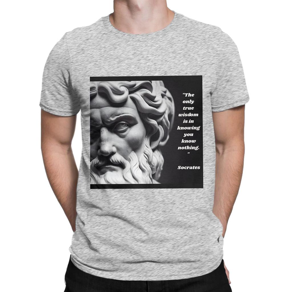Oversized Tshirt Beach Socrates Quote Trending T Shirts Cotton Tshirt For Unisex Y2k Retro Design Short Sleeve Clothing