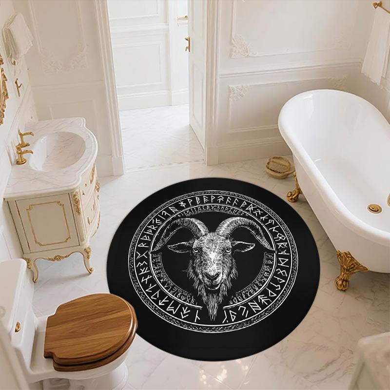 Black and White Animals Round Area Rug,Carpet Rug for Living Room Bedroom Sofa Playroom Decor,Non-slip Floor Mat