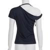 2025 Summer Off-Shoulder Polka Dot Lace-Up T-Shirt - Trendy Girly Style