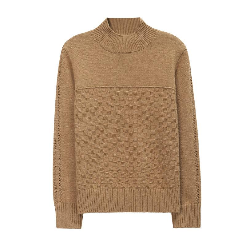 Semi-turtleneck bottoming shirt for women's autumn and winter, new winter thickened sweater, short knitted sweater