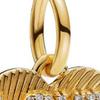 Pandora Heart Textured 925 Silver Pendant Women pendant Gold 763604CO1