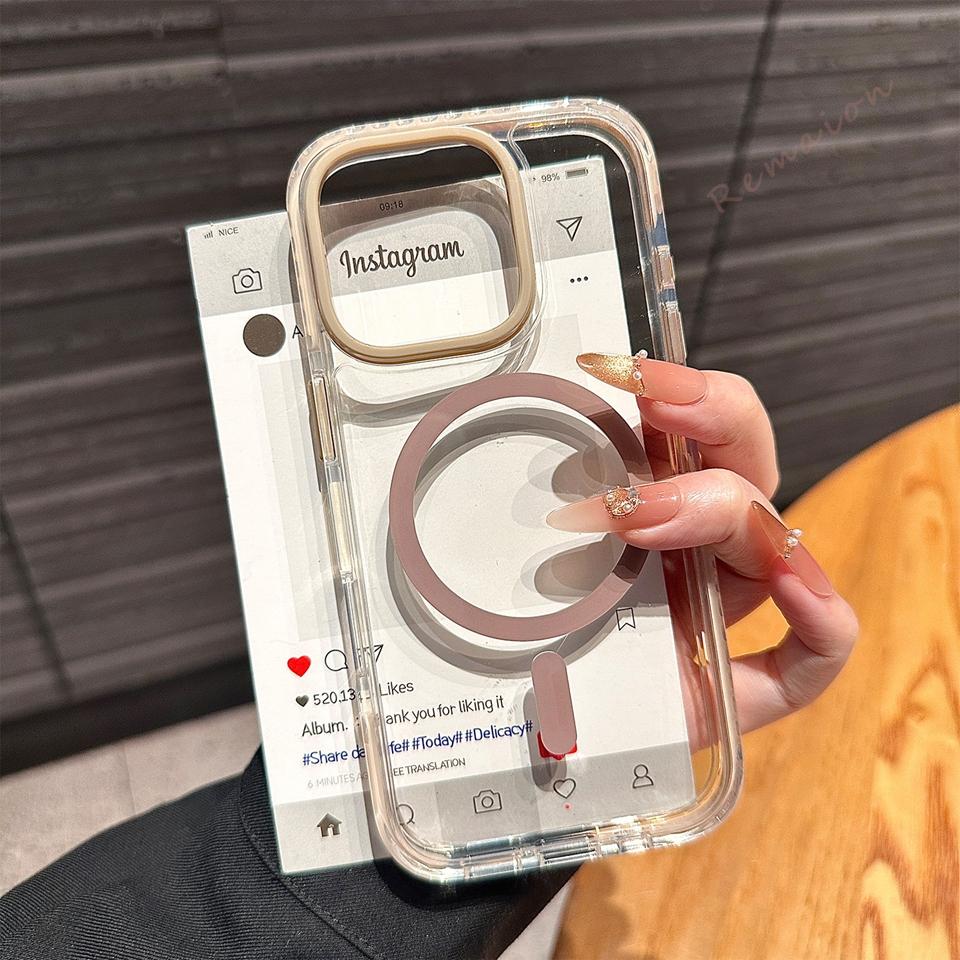 Clear Magnetic Phone Case for For Iphone 17 16 1 14 13 12 11 Pro Max 14 1 Plus 17 Air Official Transparent Protector Cover