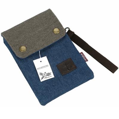 Phoenix Mini Shoulder Bag for and Keys Canvas and Denim Material Unisex Strap Included Pouch Bag Smartphone, Wallet, [6-inch (Navy)] / / <45-Day