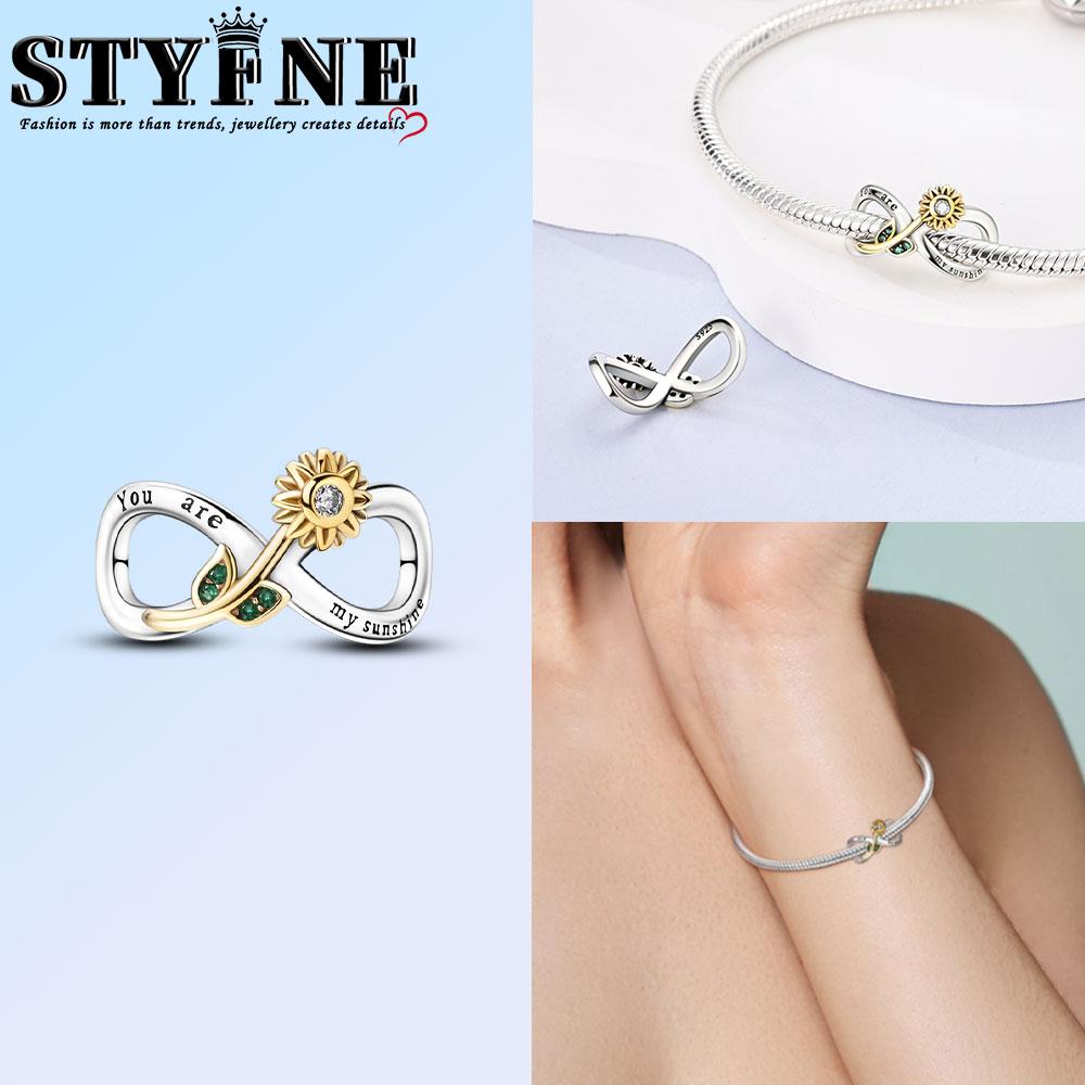 Simplicity Copper Forever & Always Infinity Charm Fit Brand Bracelet Diy Beads For Women'S Jewelry Making