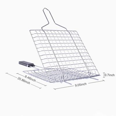 Grilling Basket Non-Stick Barbecue Basket Heavy Duty BBQ Tools Grill Basket for Meats Fish