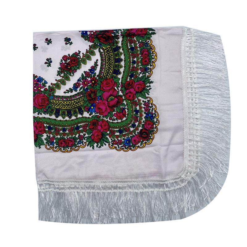 Xinjiang Print Tassel Shawl: Ethnic Floral Scarf for Dust and Sun Protection
