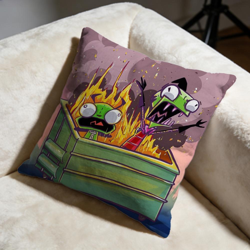 Fashion IInvader Zimful Cushion Cover Soft Decorative Pillow Case Suitable for Bedroom Sofa Car Travel Use