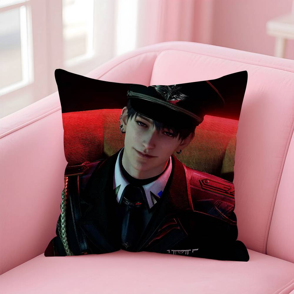 Anime C-Caleb Love And Deepspace Game Pillow Case Anti-dustmite Pillowcase Invisible zipper silky short plush Sofa cushion cover